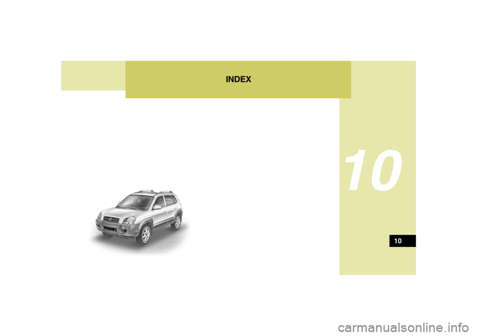 HYUNDAI TUCSON 2005  Owners Manual 10
10
INDEX 