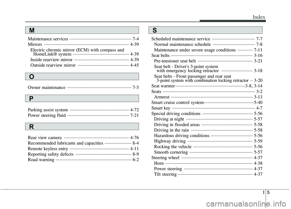 HYUNDAI GENESIS G80 2013  Owners Manual I5
Index
Maintenance services ····················································· 7-4
Mirrors ·························