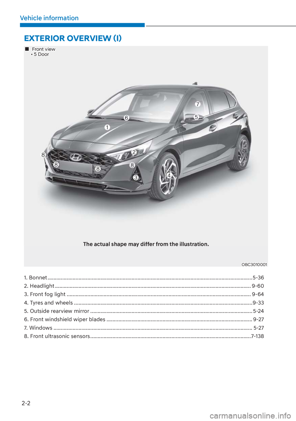 HYUNDAI I20 2023  Owners Manual 2-2
Vehicle information
�(�;�7�(�5�,�2�5��2�9�(�5�9�,�(�:�