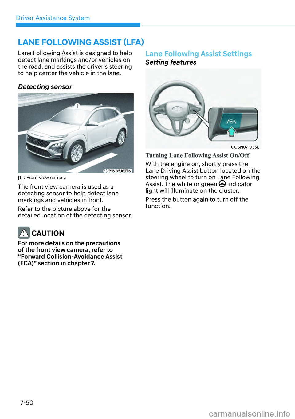 HYUNDAI KONA 2023  Owners Manual Driver Assistance System7-50
�/�$�1�(��)�2�/�/�2�:�,�1�*��$�6�6�,�6�7�