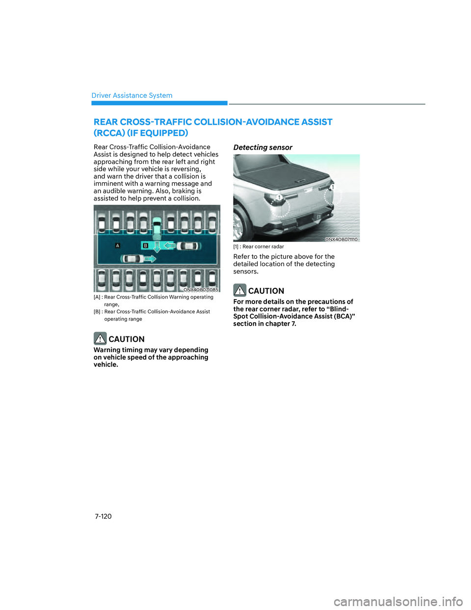 HYUNDAI SANTA CRUZ 2023  Owners Manual Driver Assistance System
7-120
�5�(�$�5��&�5�2�6�6