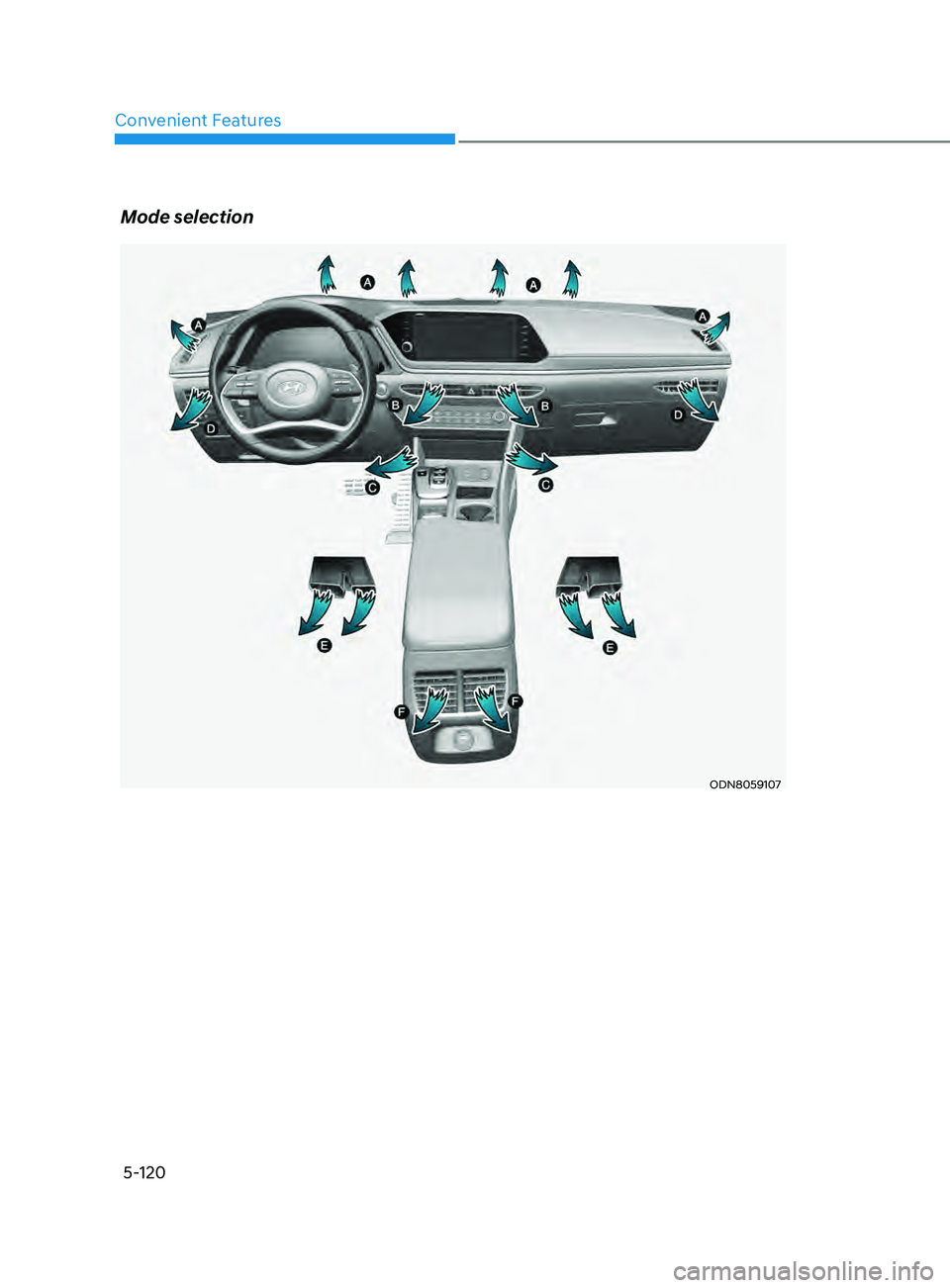 HYUNDAI SONATA LIMITED 2021  Owners Manual Convenient Features
5-120
Mode selection
ODN8059107   
