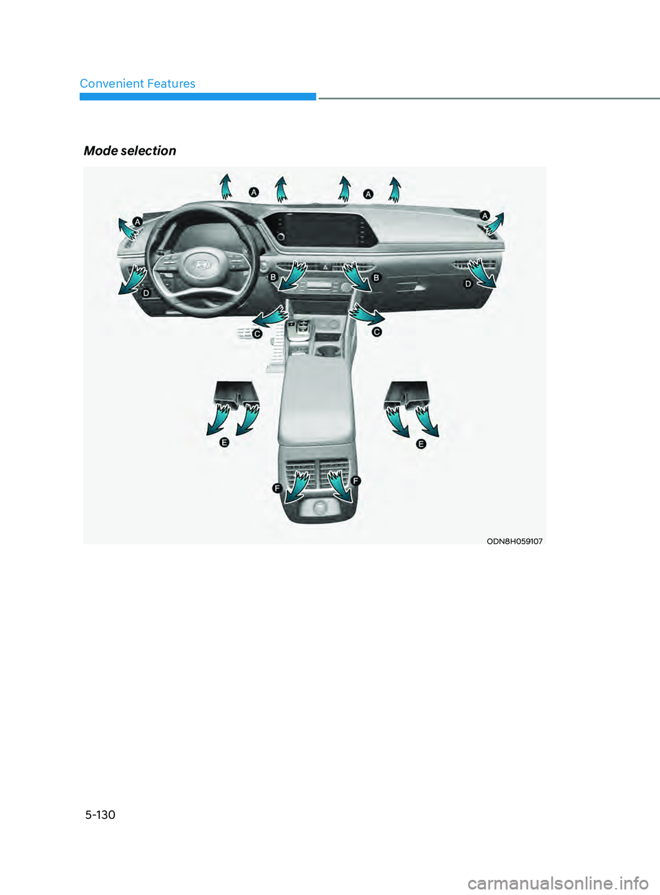 HYUNDAI SONATA LIMITED 2021  Owners Manual Convenient Features
5-130
Mode selection 
ODN8H059107   