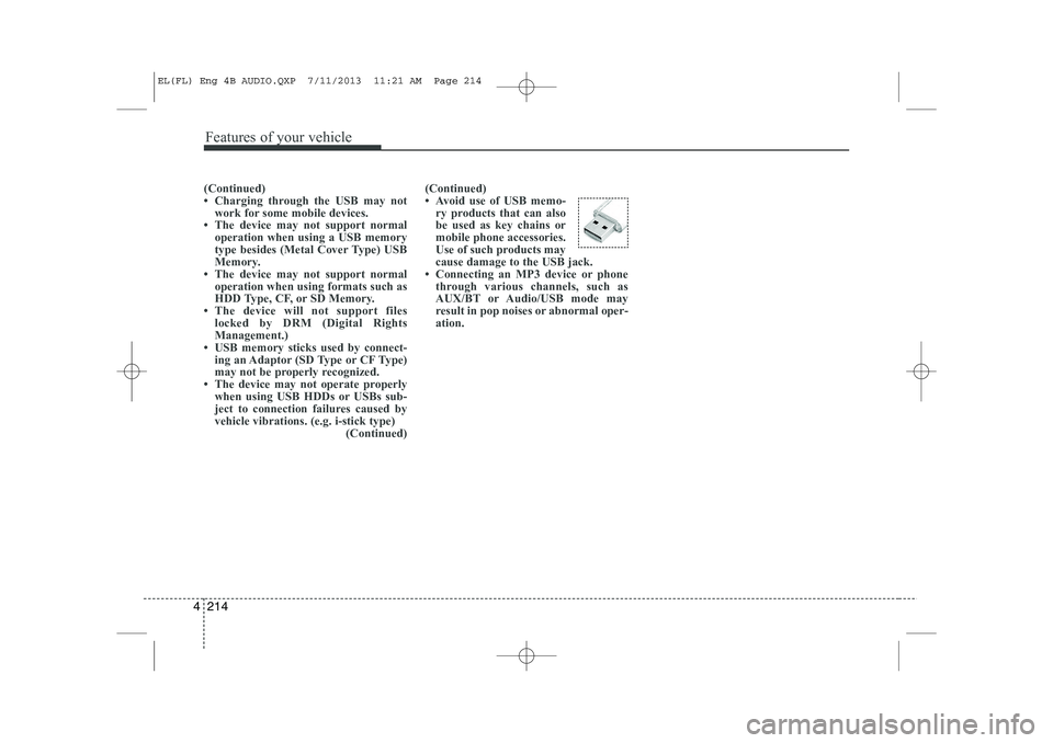 HYUNDAI IX35 2014  Owners Manual Features of your vehicle
214
4
(Continued) 
