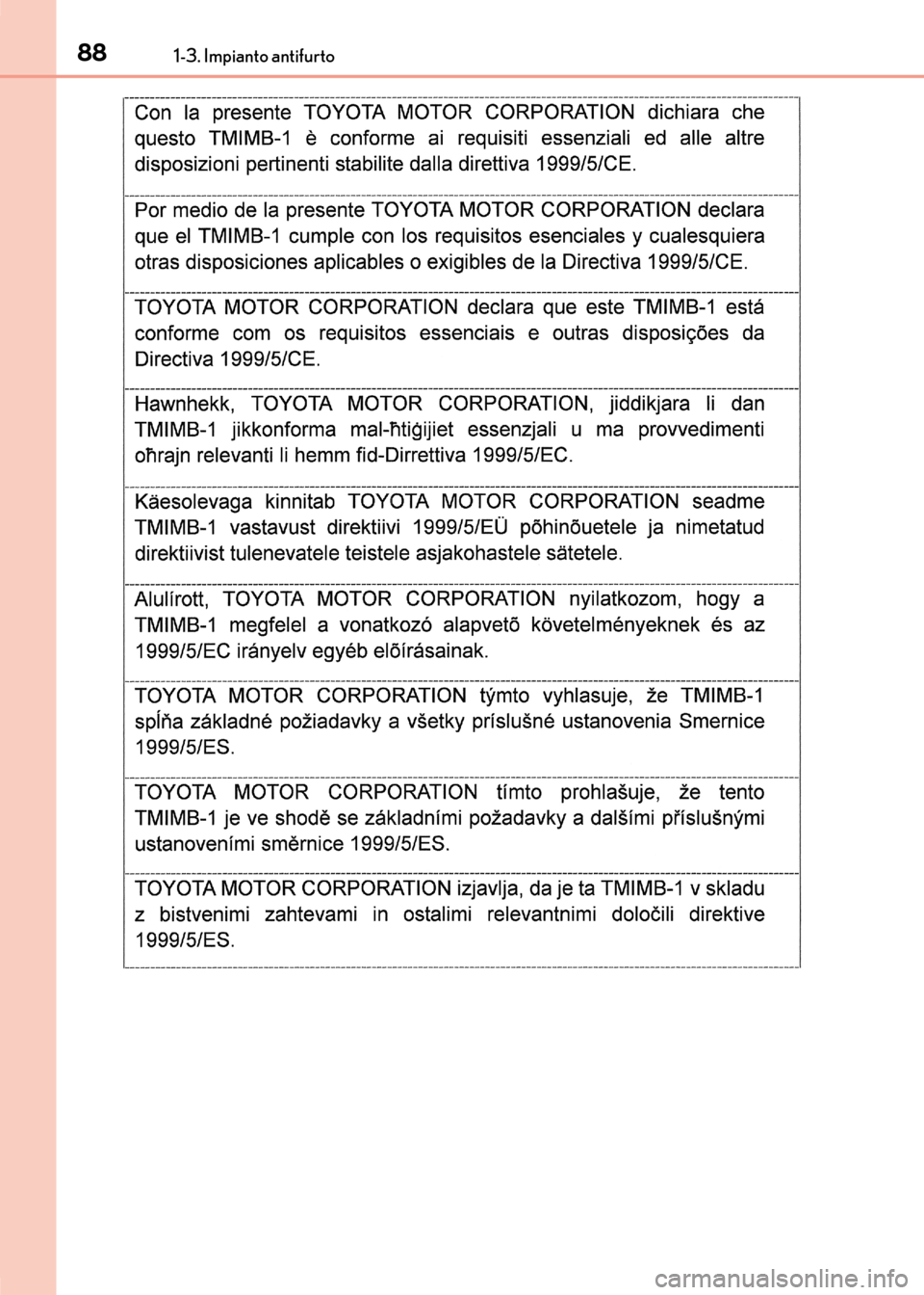Lexus CT200h 2017  Manuale del proprietario (in Italian) 881-3. Impianto antifurto
CT200h_OM_OM99N10L_(EL)
CT200h_OM_OM99N10L_(EL).book  Page 88  Thursday, April 14, 2016  9:14 AM 