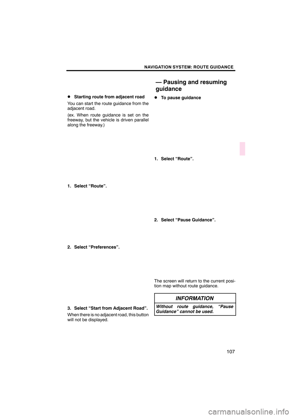 Lexus CT200h 2011  Navigation Manual (in English)  \b	\b
\f 

 



\b    
 \b	 
\b\f 
 \f \b	 \f 

\b\b	 \f\b
 
	 \f \b	 
 
 	 

\f\b 