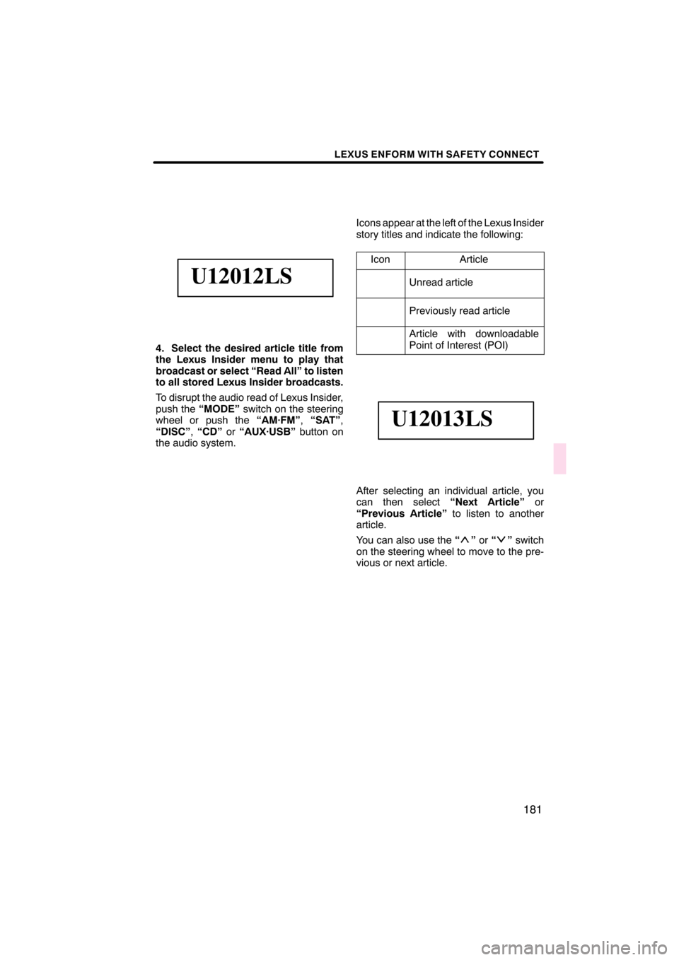 Lexus CT200h 2011  Navigation Manual (in English)  \b	
 \f
 
 \b


       
 !" \f#  #"  $% 
&   	 (  #
   !" \f# &
