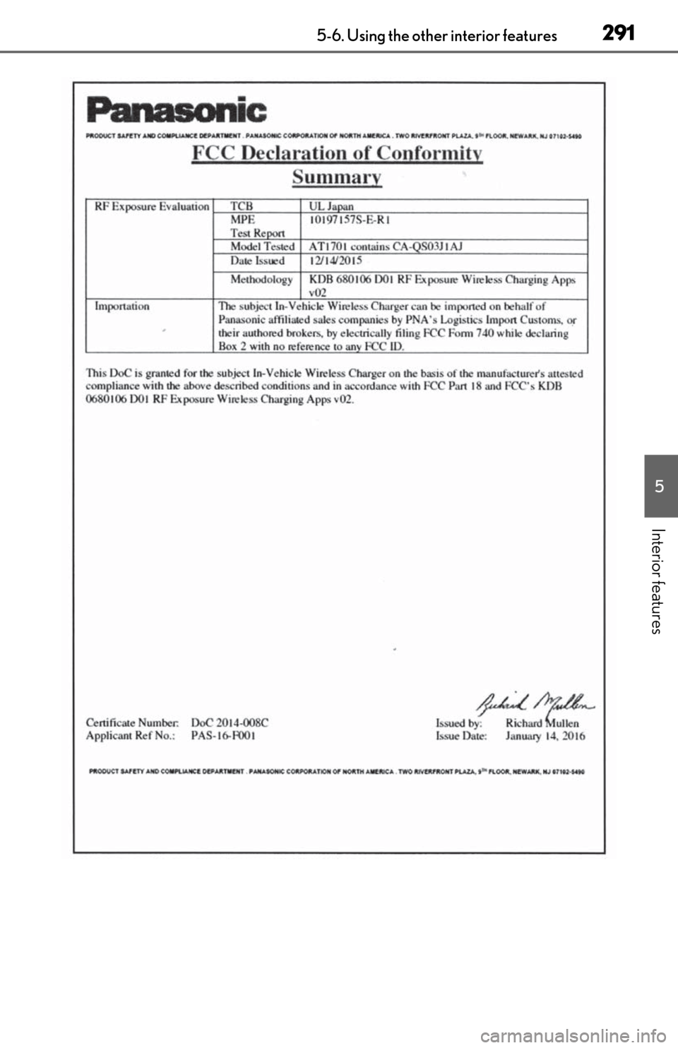 Lexus ES300h 2020  Owners Manual 2915-6. Using the other interior features
5
Interior features 