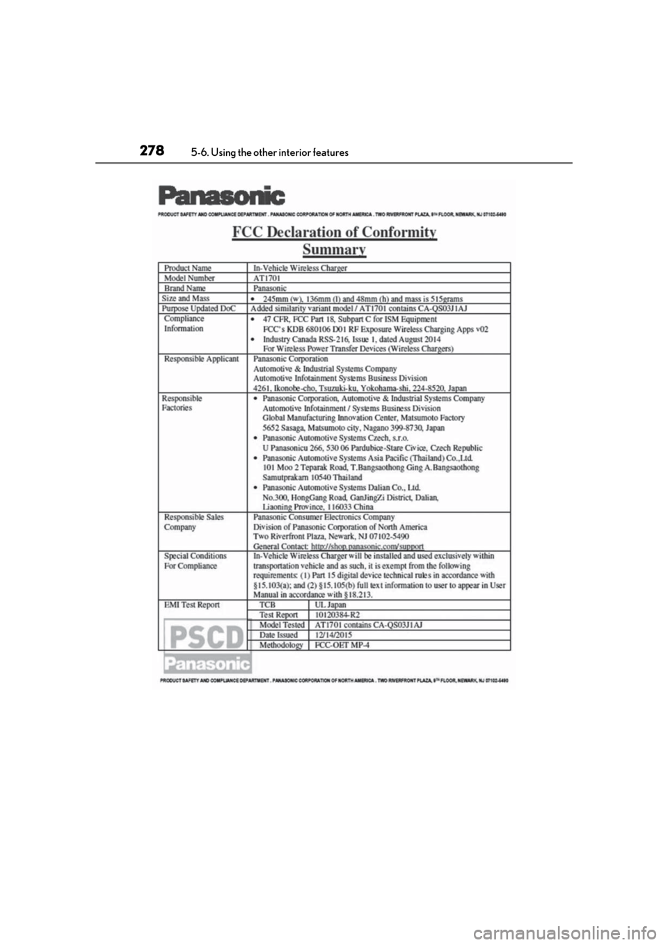 Lexus ES300h 2019  Owners Manual (OM33D00U) 2785-6. Using the other interior features 