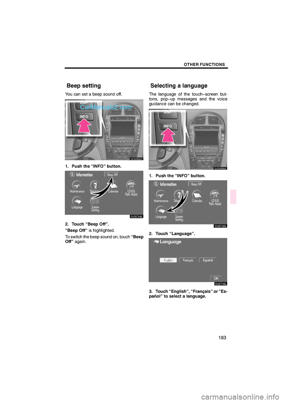 Lexus ES350 2009  Navigation Manual  \b	
\b

 \b	 
\f \b 
 
	 
\f
   
\b 

   
 
 \f
 
\f \f 
 
	 	 \f 
 \b\b	  \b	