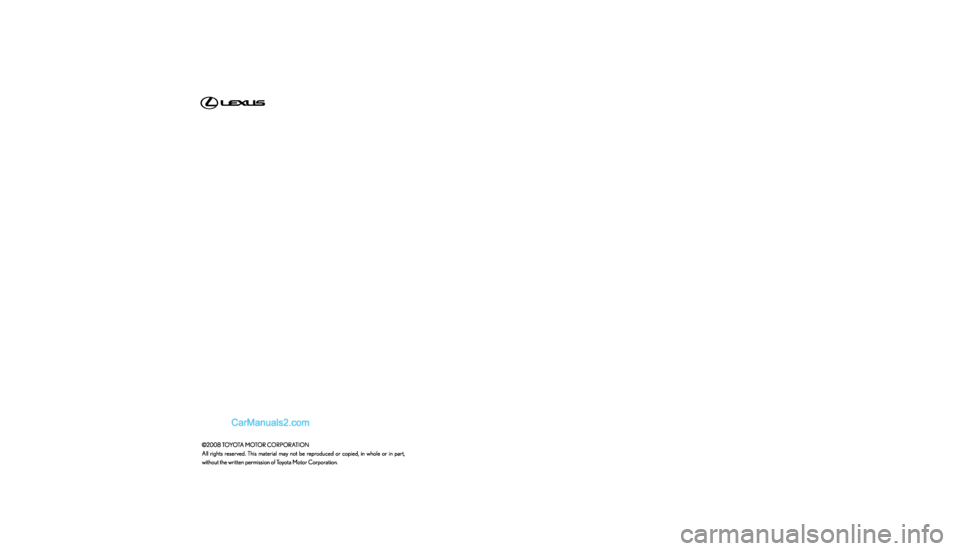 Lexus ES350 2008  Navigation Manual 