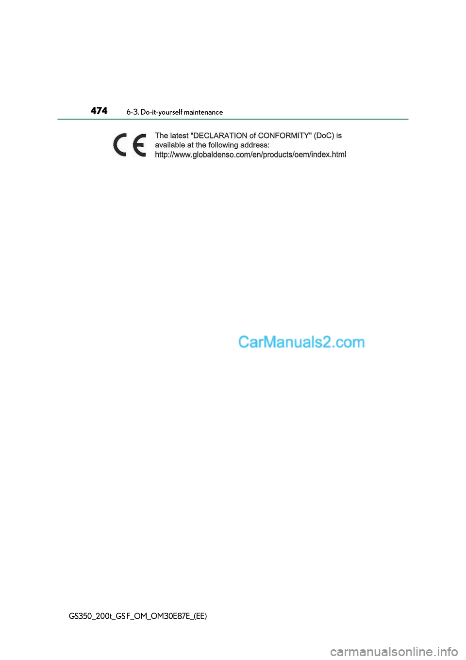 Lexus GS200t 2015  Owners Manual 4746-3. Do-it-yourself maintenance
GS350_200t_GS F_OM_OM30E87E_(EE)  
