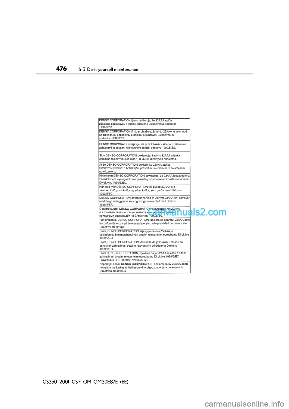 Lexus GS200t 2015  Owners Manual 4766-3. Do-it-yourself maintenance
GS350_200t_GS F_OM_OM30E87E_(EE)  
