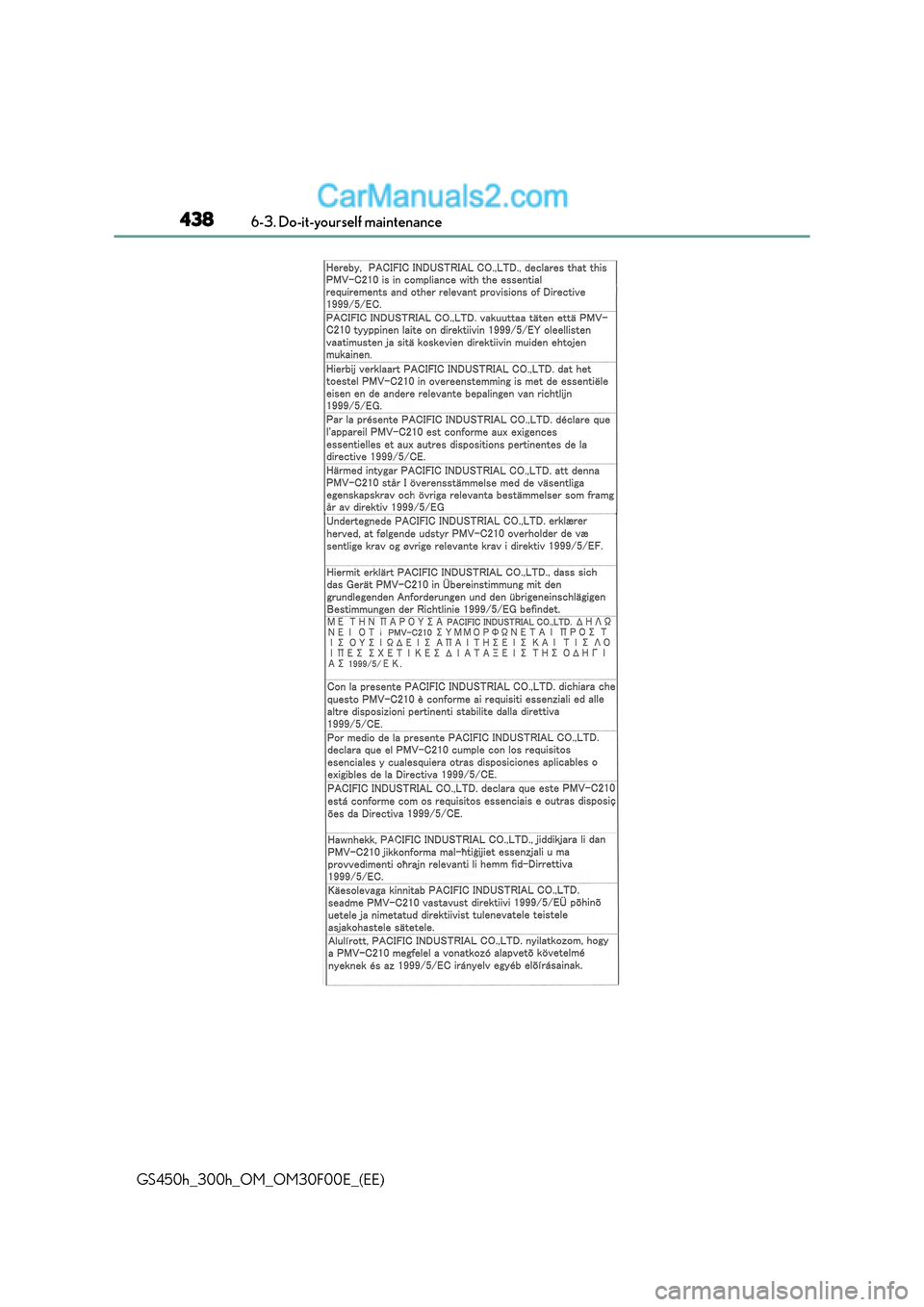Lexus GS300h 2015  Owners Manual 4386-3. Do-it-yourself maintenance
GS450h_300h_OM_OM30F00E_(EE)  