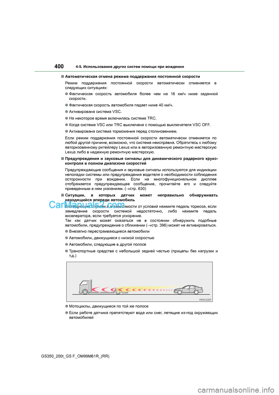 Lexus GS350 2017  Инструкция по эксплуатации (in Russian) 4004-5. 
Иkihevah\Zgb_  ^jm]bo  kbkl_f  ihfhsb  ijb  \h`^_gbb
GS350_200t_GS F_OM99M61R_(RR)
■:\lhfZlbq_kdZy  hlf_gZ  j_`bfZ  ih