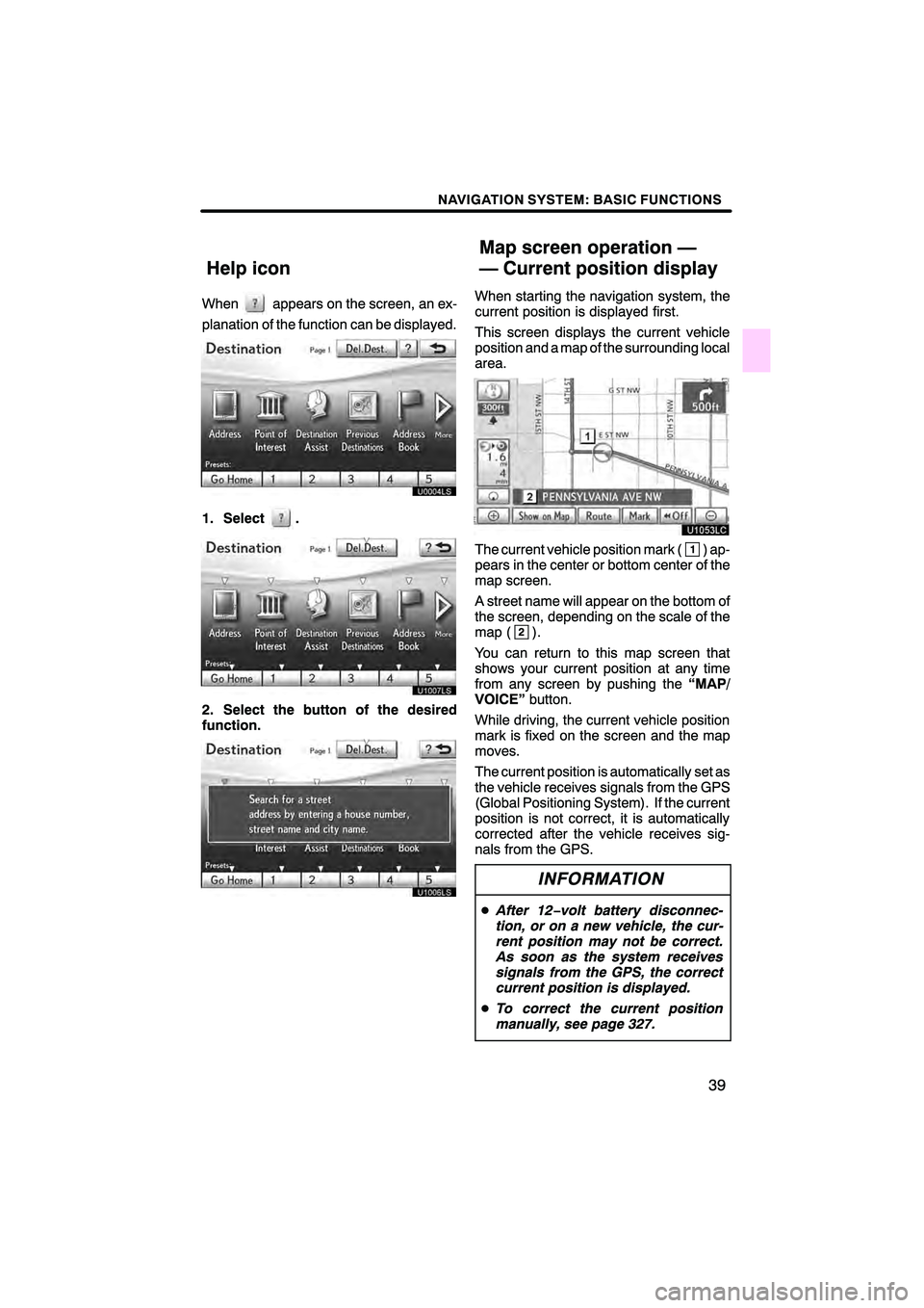 Lexus HS250h 2011  Navigation Manual 