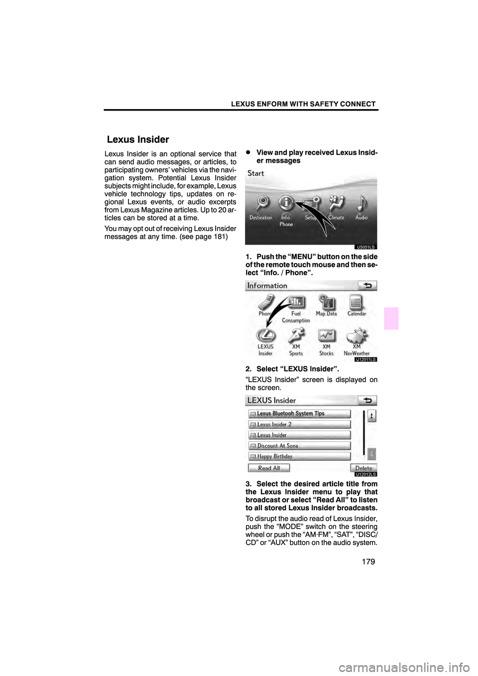 Lexus HS250h 2010  Navigation Manual 