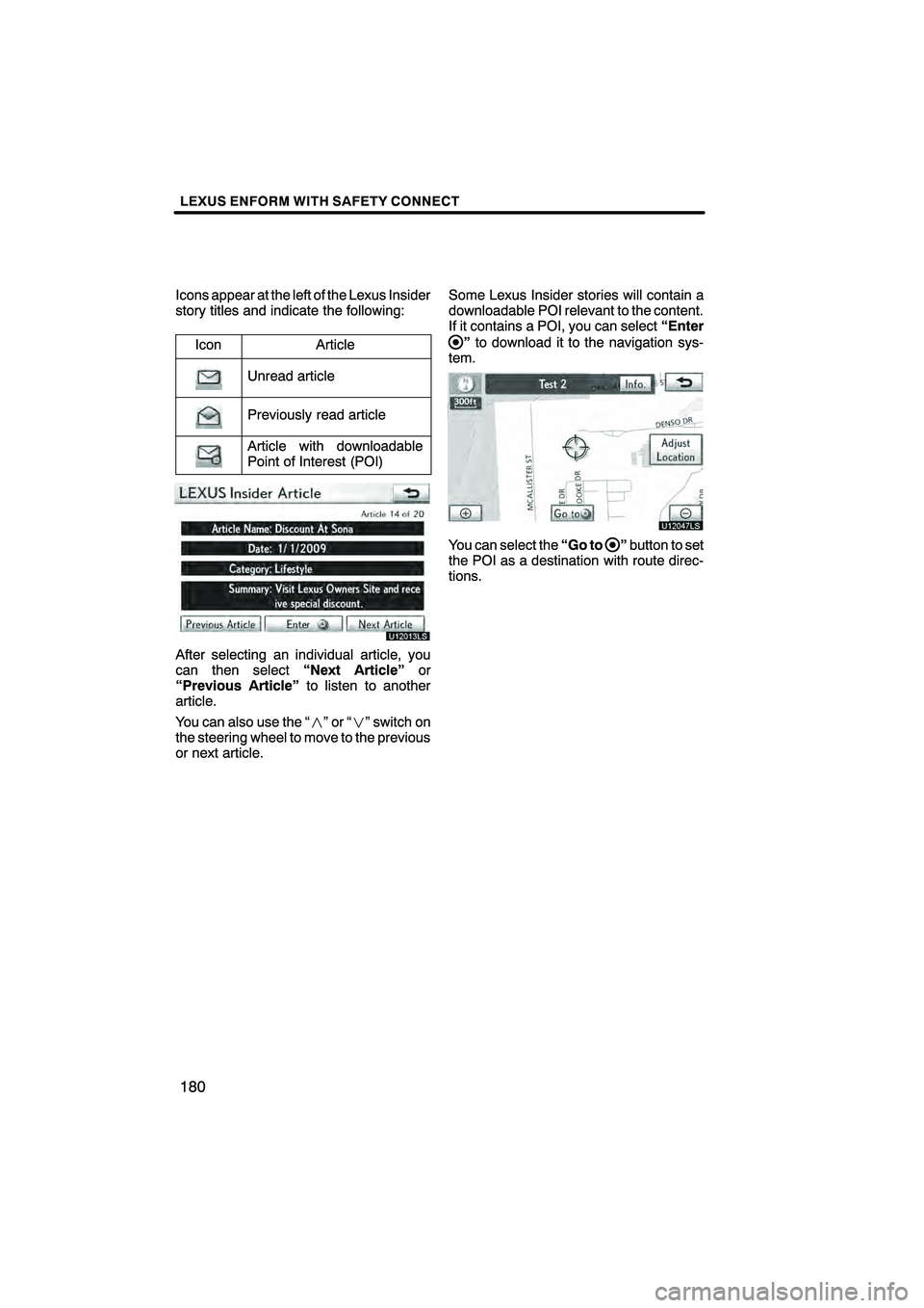 Lexus HS250h 2010  Navigation Manual 