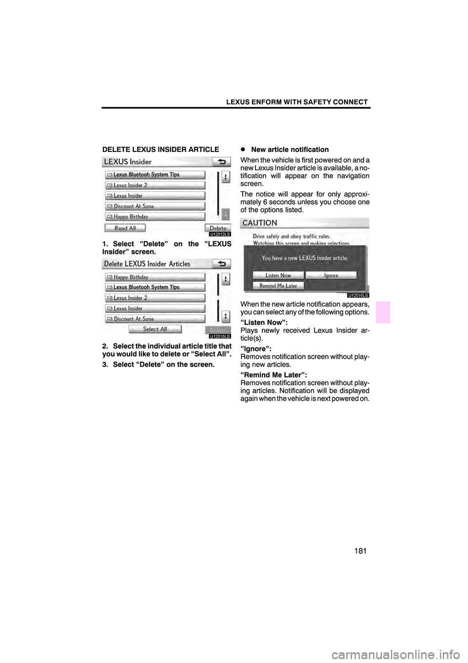 Lexus HS250h 2010  Navigation Manual 