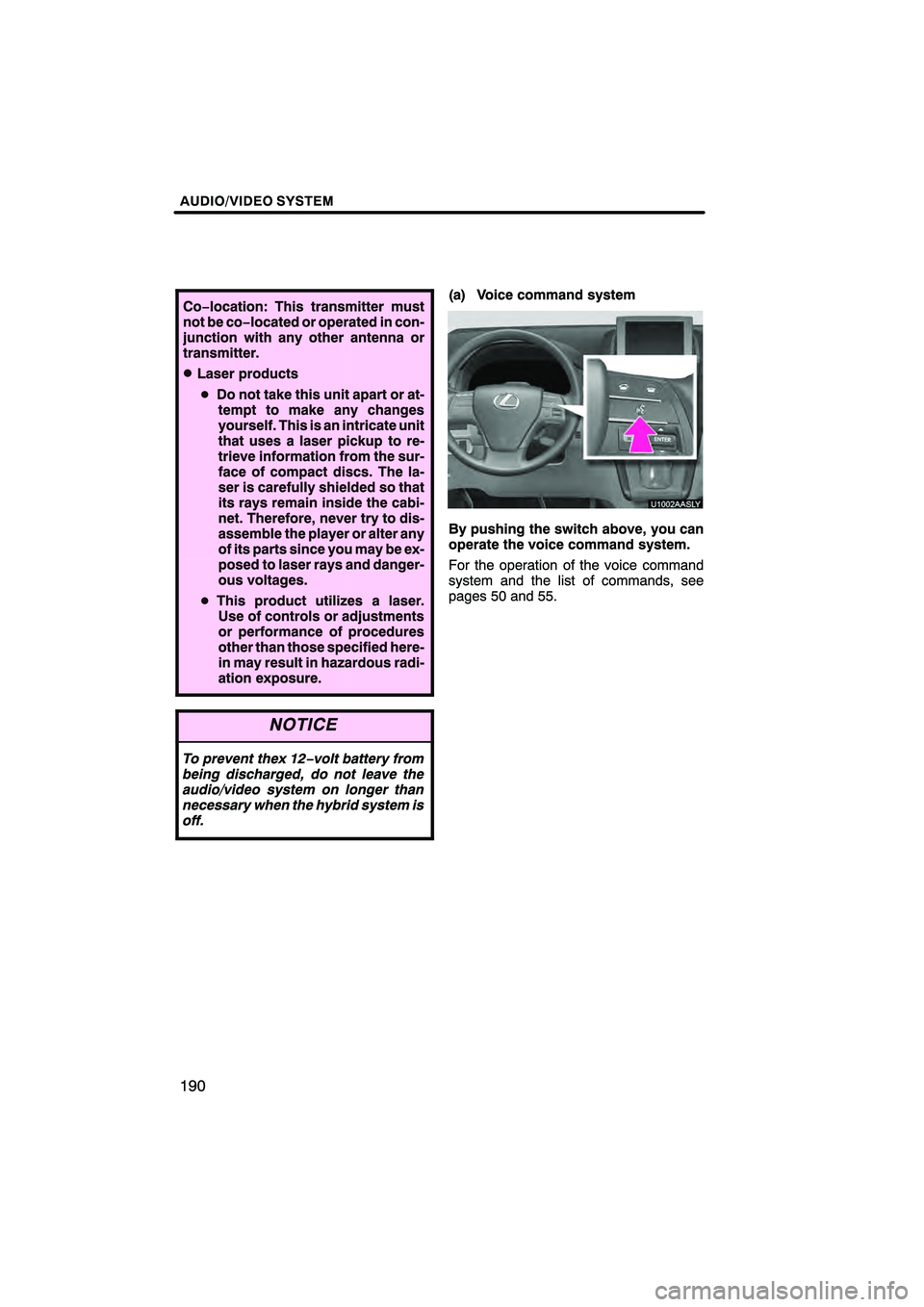 Lexus HS250h 2010  Navigation Manual 
