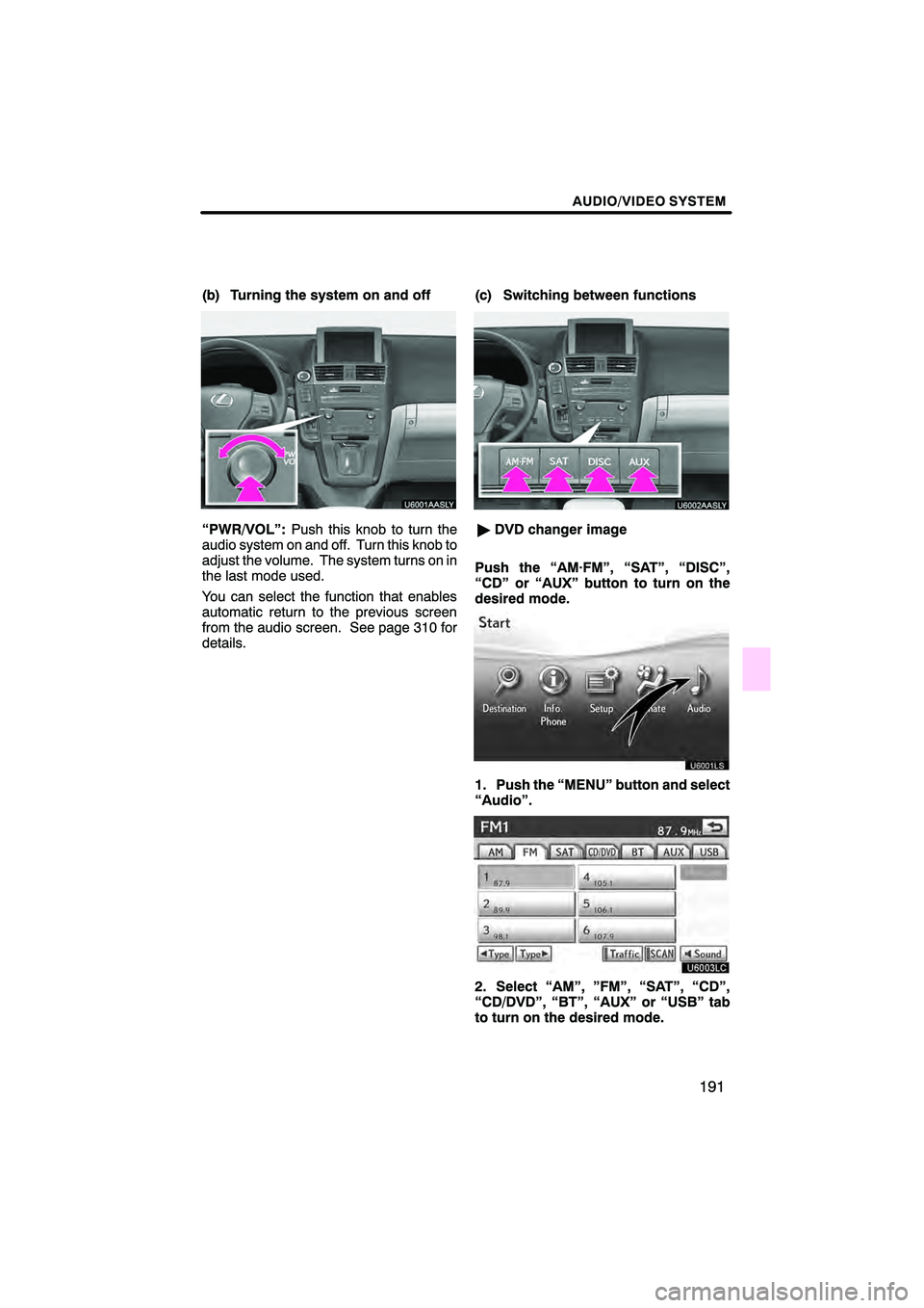 Lexus HS250h 2010  Navigation Manual 