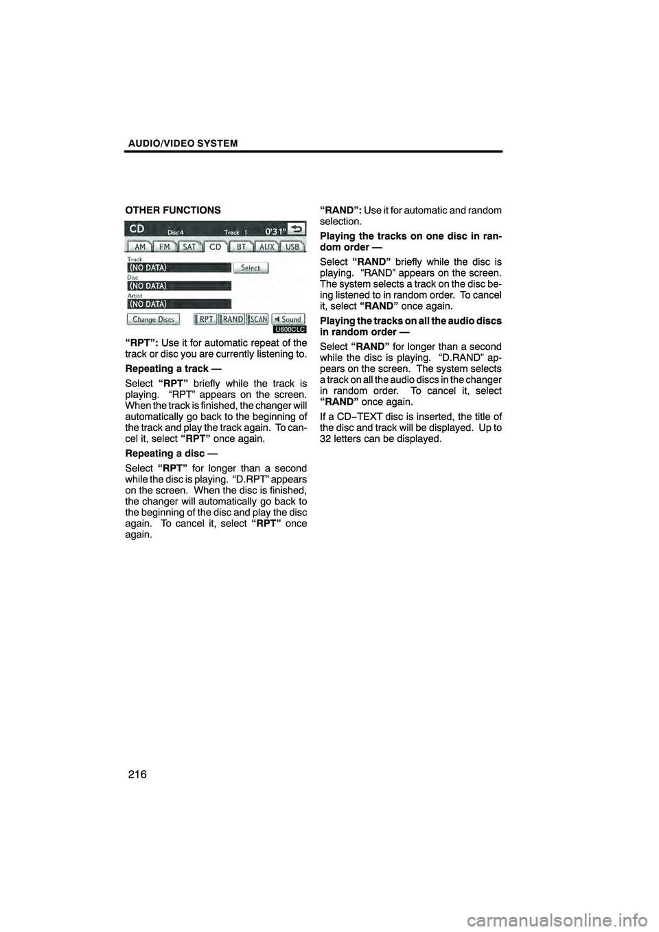 Lexus HS250h 2010  Navigation Manual 