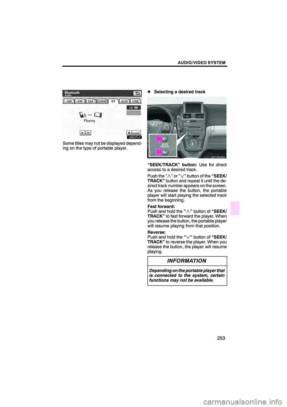 Lexus HS250h 2010  Navigation Manual 