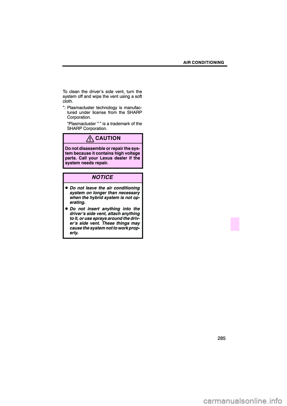 Lexus HS250h 2010  Navigation Manual 