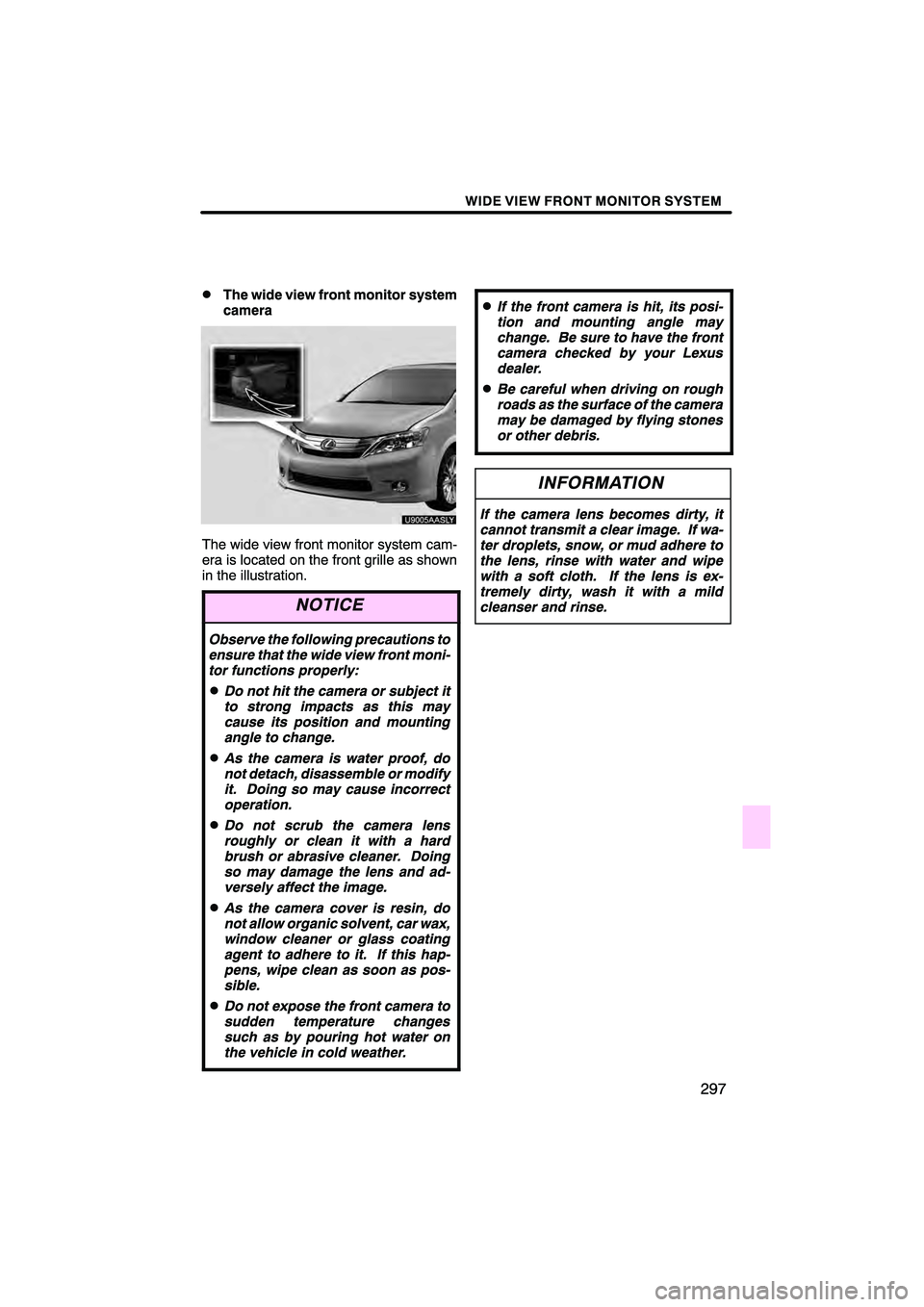 Lexus HS250h 2010  Navigation Manual 