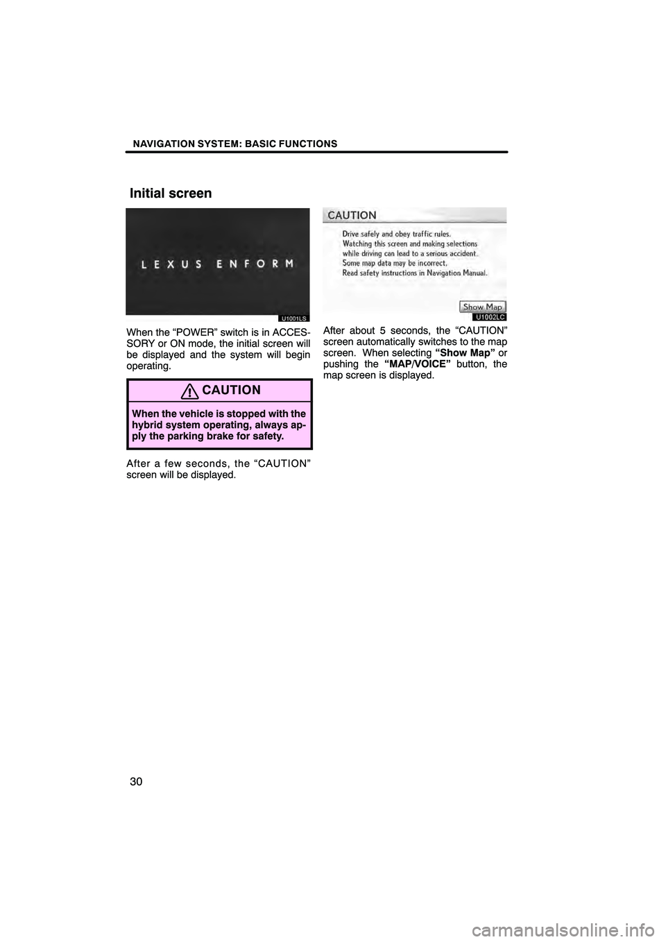 Lexus HS250h 2010  Navigation Manual 