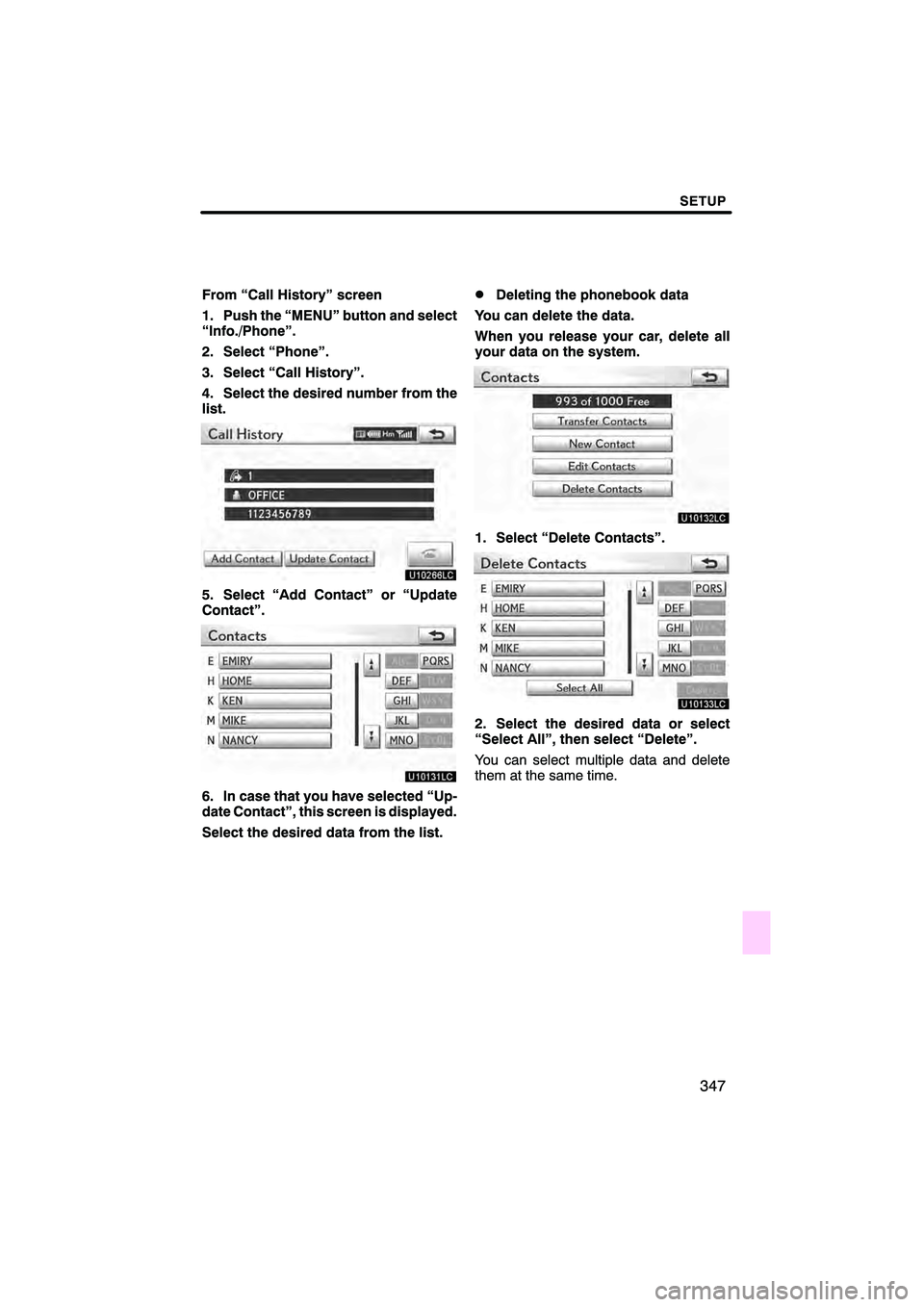 Lexus HS250h 2010  Navigation Manual 