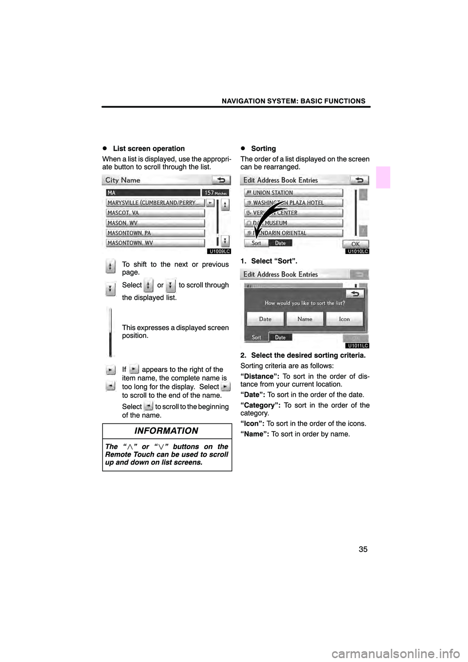 Lexus HS250h 2010  Navigation Manual 