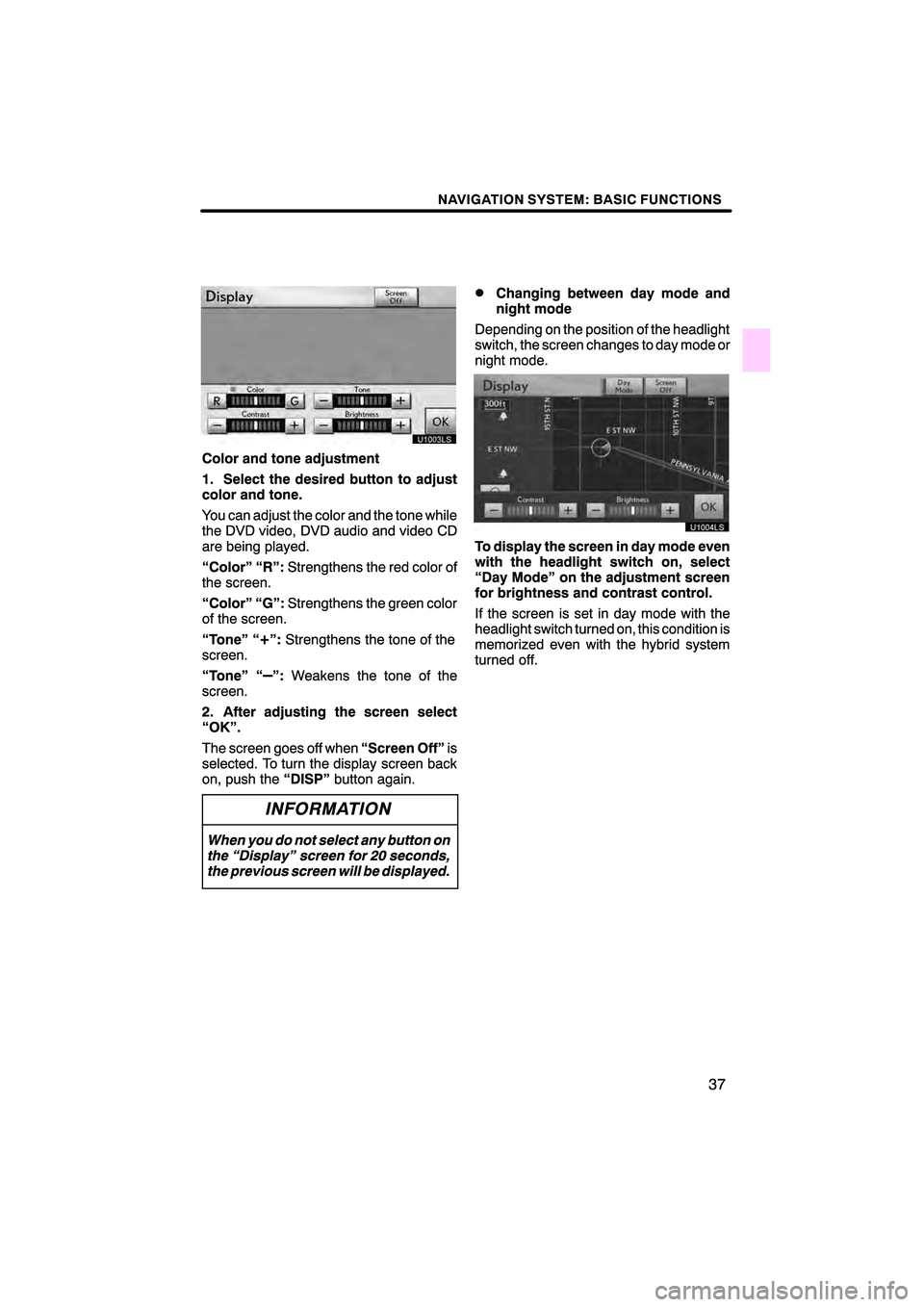 Lexus HS250h 2010  Navigation Manual 