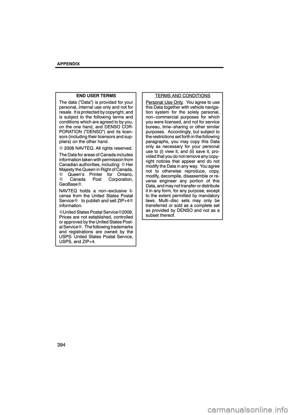 Lexus HS250h 2010  Navigation Manual 