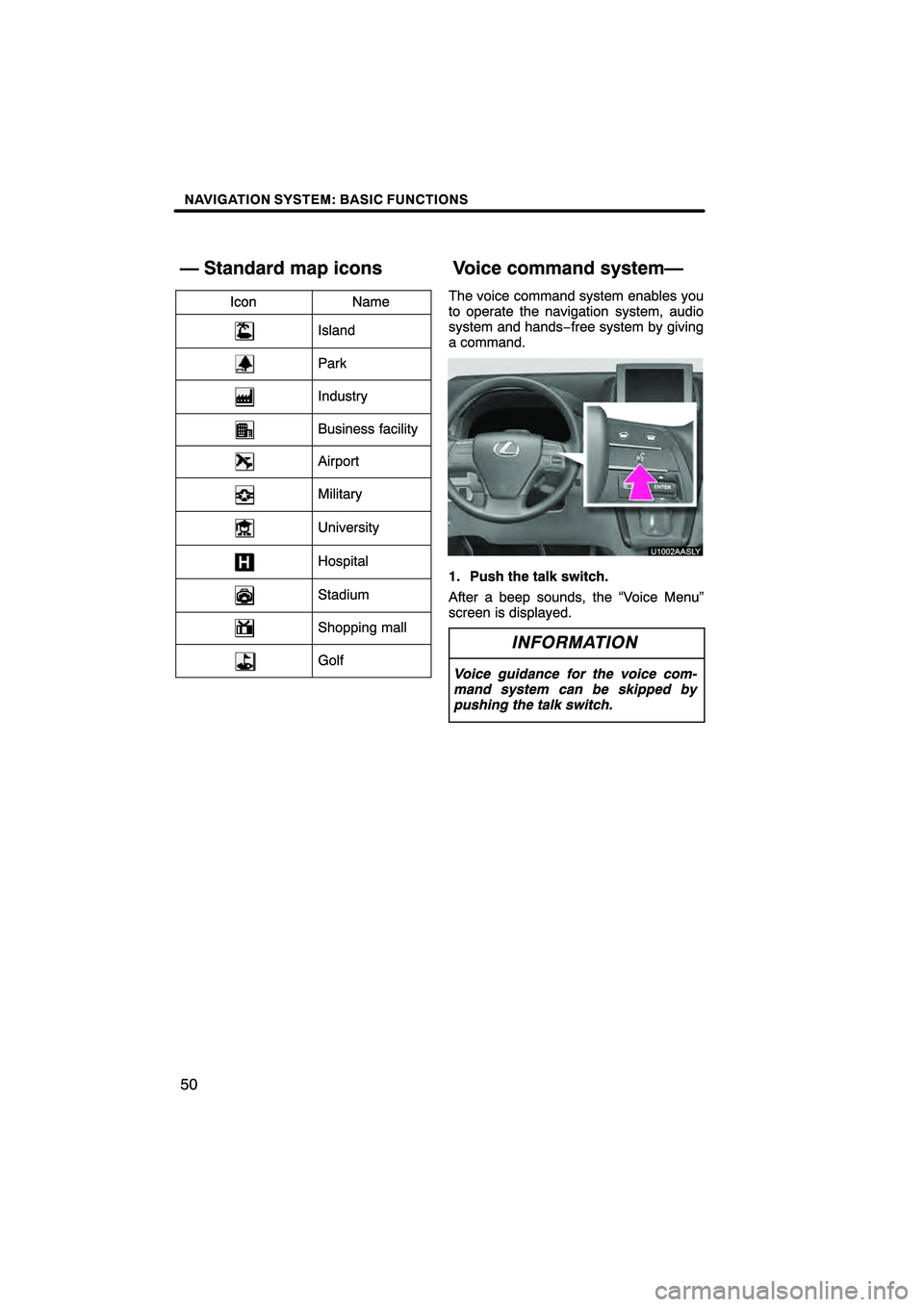 Lexus HS250h 2010  Navigation Manual 