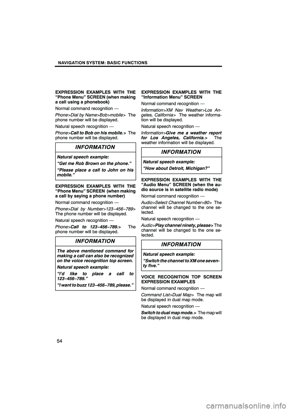Lexus HS250h 2010  Navigation Manual 