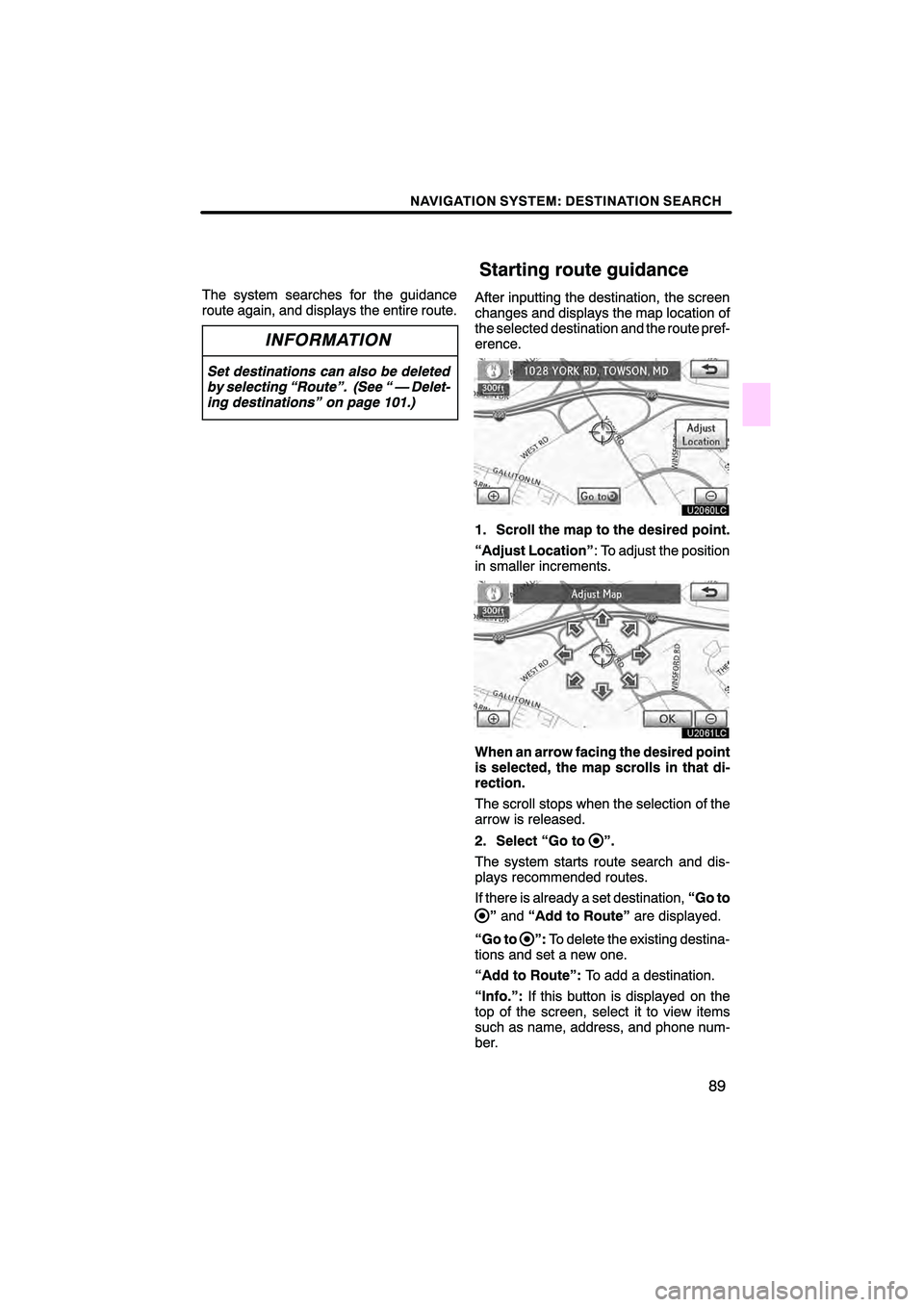 Lexus HS250h 2010  Navigation Manual 