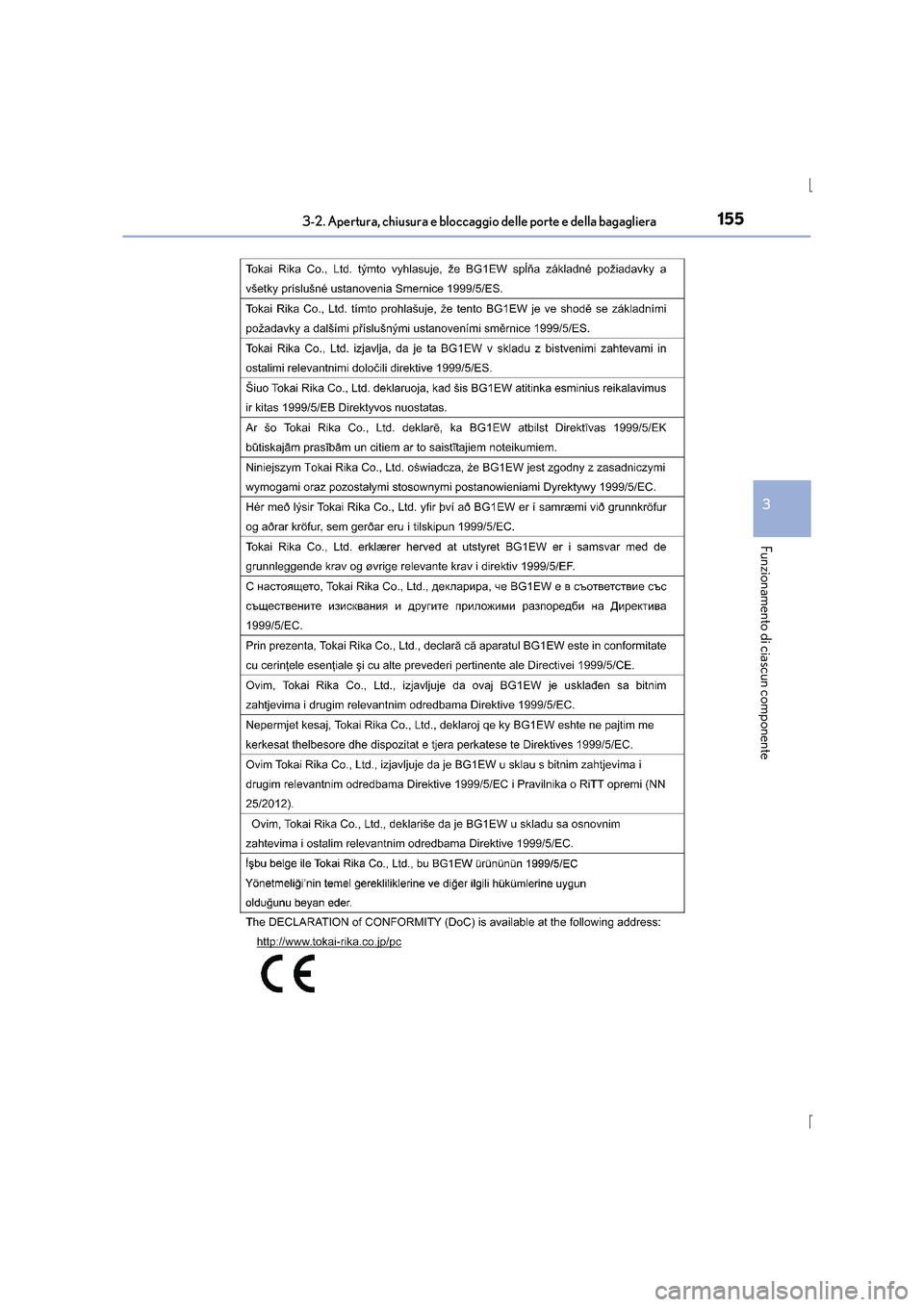 Lexus IS300h 2015  Manuale del proprietario (in Italian) 1553-2. Apertura, chiusura e bloccaggio delle porte e della bagagliera
3
Funzionamento di ciascun componente
IS300h_EL(OM53D60L) 