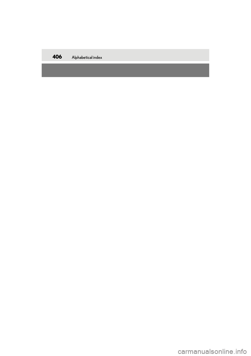 lexus LC500C 2021  Owners Manual / LEXUS 2021 LC500 CONVERTIBLE OWNERS MANUAL (OM11498U) 406Alphabetical index 