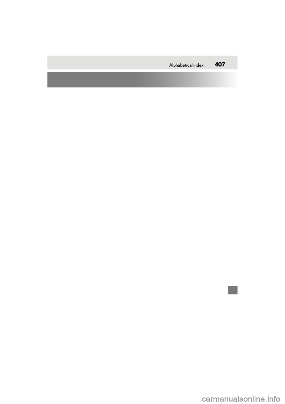 lexus LC500C 2021  Owners Manual / LEXUS 2021 LC500 CONVERTIBLE OWNERS MANUAL (OM11498U) Alphabetical index407 