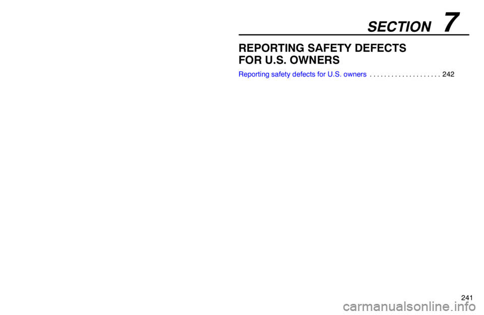 lexus LS400 1995  Electrical Components / 1995 LS400: REPORTING SAFETY DEFECTS FOR U.S. OWNERS 