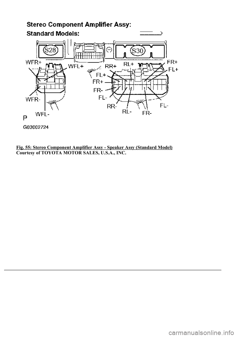 LEXUS LS430 2003  Factory Repair Manual Fig. 55: Stereo Component Amplifier Assy - Speaker Assy (Standard Model) 
Courtesy of TOYOTA MOTOR SALES, U.S.A., INC. 