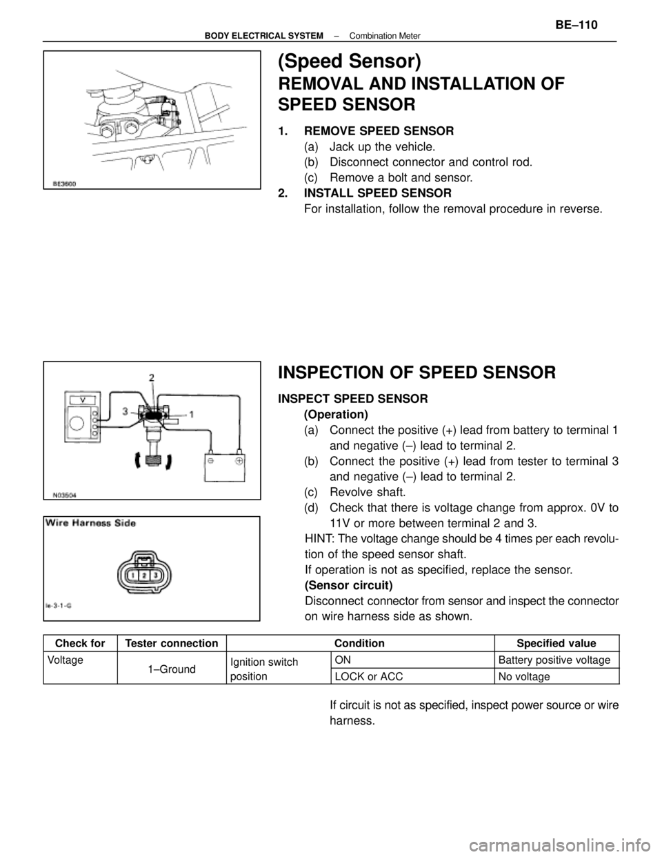 LEXUS SC300 1991 Service Repair Manual
(Speed Sensor)
REMOVAL AND INSTALLATION OF
SPEED SENSOR
1. REMOVE SPEED SENSOR(a) Jack up the vehicle.
(b) Disconnect connector and control rod.
(c) Remove a bolt and sensor.
2. INSTALL SPEED SE LEXUS SC300 1991 Service Repair Manual
(Speed Sensor)
REMOVAL AND INSTALLATION OF
SPEED SENSOR
1. REMOVE SPEED SENSOR(a) Jack up the vehicle.
(b) Disconnect connector and control rod.
(c) Remove a bolt and sensor.
2. INSTALL SPEED SE