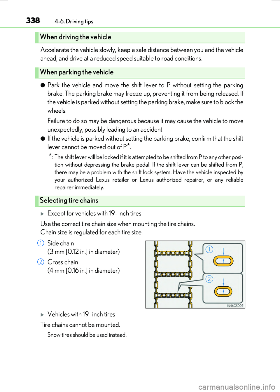 LEXUS RX300H 2017 Owners Manual 3384-6. Driving tips
RC300h_EE(OM24740E)
Accelerate the vehicle slowly, keep a safe distance between you and the vehicle
ahead, and drive at a reduced speed suitable to road conditions.
●Park the LEXUS RX300H 2017 Owners Manual 3384-6. Driving tips
RC300h_EE(OM24740E)
Accelerate the vehicle slowly, keep a safe distance between you and the vehicle
ahead, and drive at a reduced speed suitable to road conditions.
●Park the