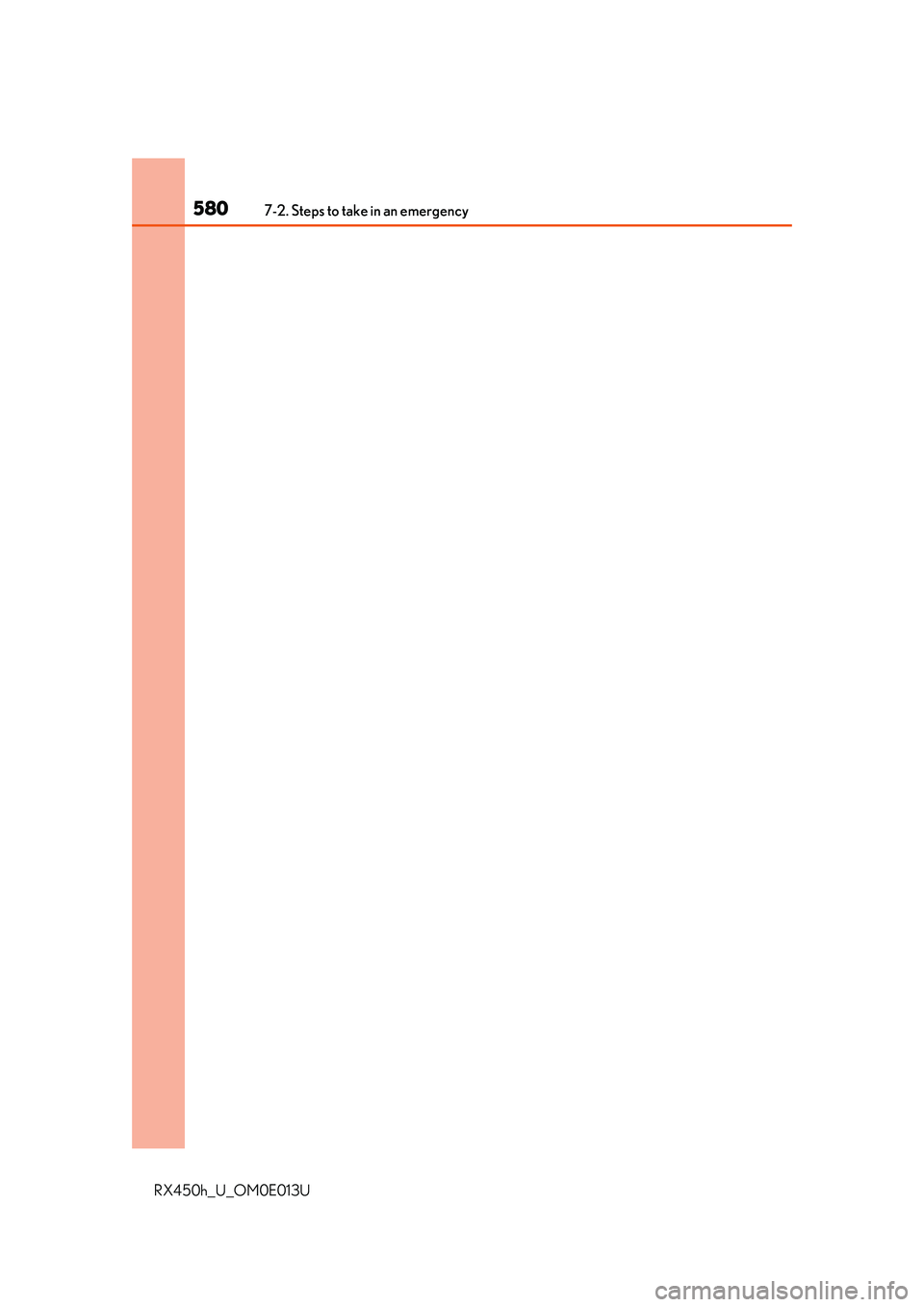 LEXUS RX450H 2016  Owners Manual 5807-2. Steps to take in an emergency
RX450h_U_OM0E013U 