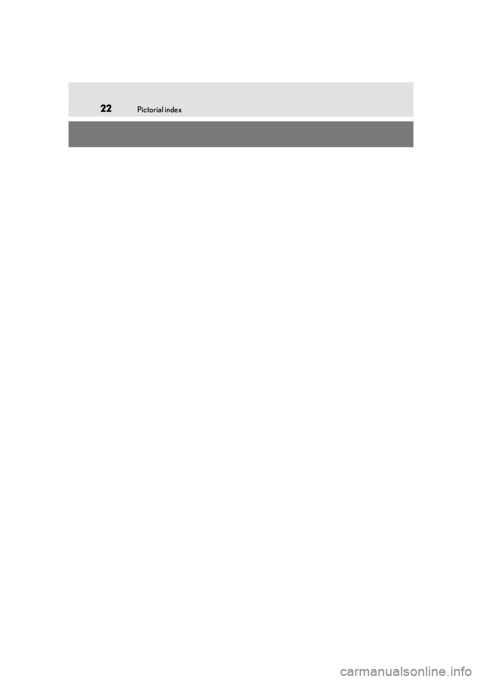 LEXUS UX250H 2019  Owners Manual 22Pictorial index 