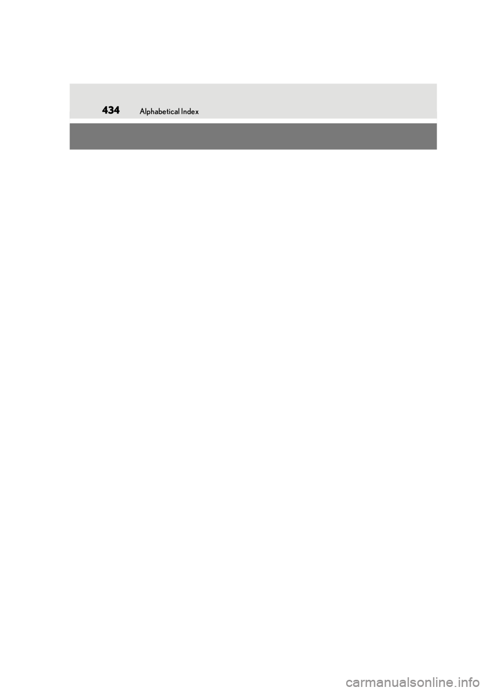 LEXUS IS300 2021  Owners Manual 434Alphabetical Index 