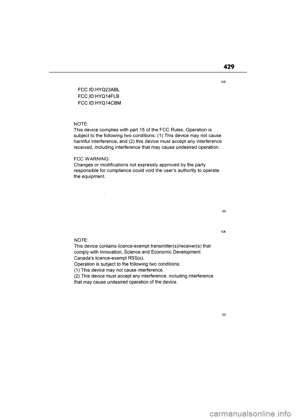 LEXUS IS300 2022  Owners Manual 429 