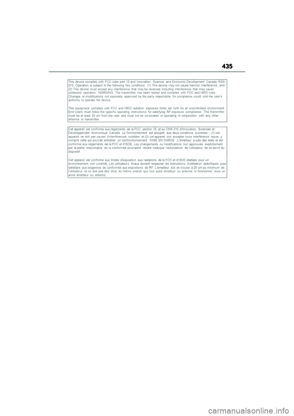 LEXUS IS300 2022  Owners Manual 435 