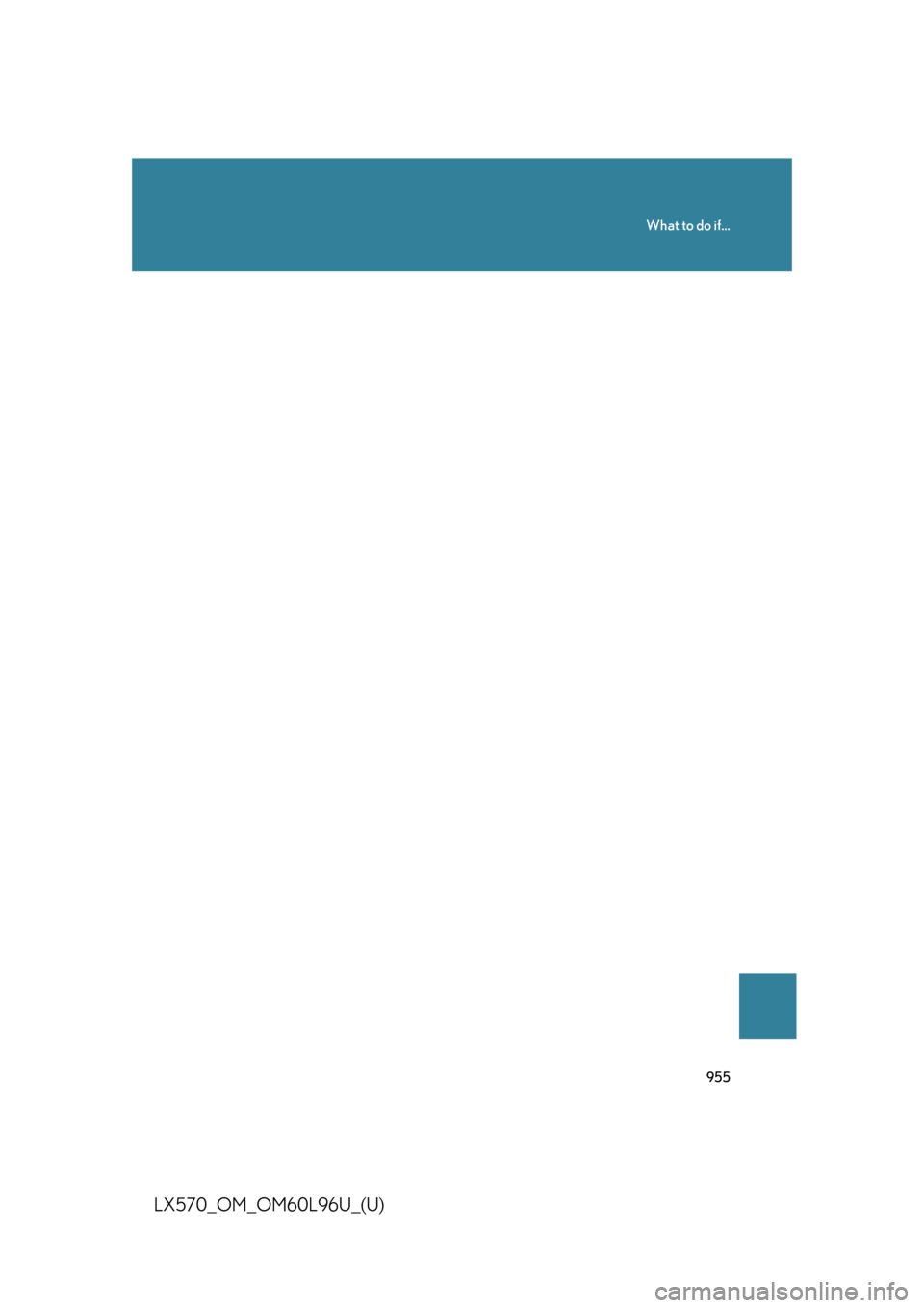 LEXUS LX570 2015  Owners Manual 955What to do if...
LX570_OM_OM60L96U_(U) 